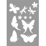 Stencils/Sjabloon Vlinders/Bloemen 21 x 29 cm