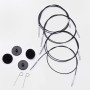 KnitPro draad / kabel voor verwisselbare rondbreinaalden 76 cm (wordt 100 cm incl. naalden) Zwart met zilveren verbinding