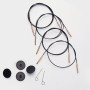 KnitPro draad/kabel (draaibaar) voor verwisselbare rondbreinaalden 20 cm (wordt 40 cm incl. naalden) Zwart met goudkleurig schar
