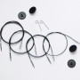 KnitPro draad/kabel (draaibaar) voor verwisselbare rondbreinaalden 76 cm (wordt 100 cm incl. naalden) Zwart met zilveren scharni