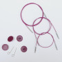 KnitPro draad/kabel (draaibaar) voor verwisselbare rondbreinaalden 20 cm (wordt 40 cm incl. naalden) paars
