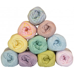 Mayflower Cotton 8/4 Garnpakke 10 farver Pastel - 10 stk